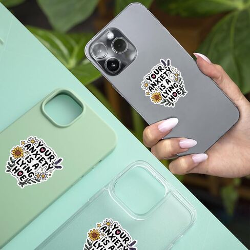 3 Pcs Your Anxiety is Lying Hoe Stickers – Funny Anxiety Quote Decals for Mental Health Advocates, Humor Lovers – Gifts for People Who Overcome Anxiety with Humor for Laptop, Water Bottle – 3"x3" in Saudi Arabia
