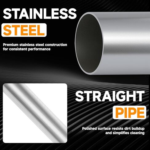A-KARCK Straight Exhaust Pipe 1.75" OD, Stainless Steel 17.3" Long Mandrel Exhaust Tube in Saudi Arabia