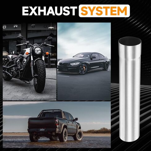 A-KARCK Straight Exhaust Pipe 1.75" OD, Stainless Steel 17.3" Long Mandrel Exhaust Tube in Saudi Arabia