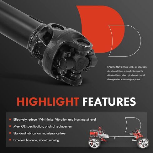 A-Premium Rear Complete Drive Shaft Prop Shaft Driveshaft Assembly Compatible with Ford Bronco 1978 5.8L, [Part Time 4WD, Automatic Transmission, With 3.00 Axle Ratio] in Saudi Arabia