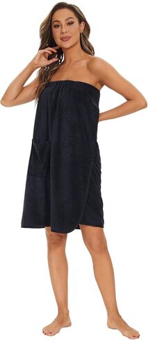 منشفة استحمام نسائية من Accbitey قابلة للتعديل بإغلاق سريع، منشفة استحمام ناعمة خفيفة الوزن مع جيب in Kuwait