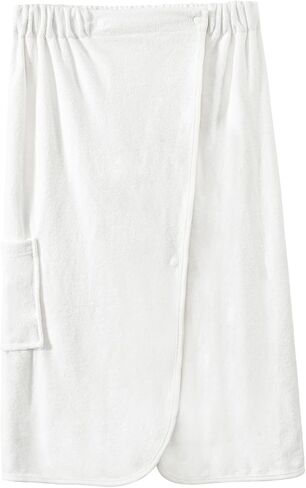 Accbitey Womens Towel Wrap Adjustable Snap Closure Shower Wrap Lightweight soft Spa Towel Bathrobe with Pocket in Kuwait