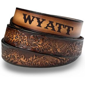 اسم شخصي حزام جلد النسر الغربي للرجال مصنوع يدويًا حزام جلد رعاة البقر ذو الحبوب الكاملة بعرض 1.5 بوصة in Kuwait