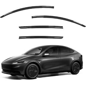 واقيات النوافذ الواقية من المطر تناسب طراز Tesla Y 2020-2026، ملحقات مظلات فتحات التهوية للنافذة الجانبية للنوافذ الخارجية، 4 قطع باللون الأسود، 2021 2022 2023 2024 2025 in Kuwait