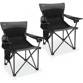 Oversized Portable Camping Chairs, Collapsible Outdoor Chairs with Pocket and Cup Holders, Carry Bag for Camping,Tailgates,Beach,and Sports in Kuwait