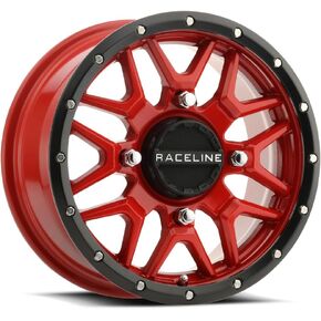 Raceline Krank Wheel-14x7-5+2 Offset-4/156 Black/Red Wheel with Aluminum (14 x 14. inches /1 x, 1 mm Offset) in Kuwait