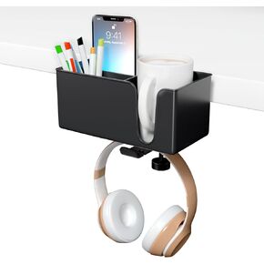 حامل أقلام مكتب 5 في 1 - مشبك على حامل سماعة الرأس أسفل المكتب - حامل سماعة رأس دوار قابل للفصل تخزين سطح المكتب in Kuwait