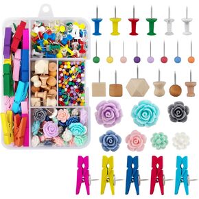 دبابيس دفع، lyroo 200 جهاز كمبيوتر شخصى زهرة الإبهام المسامير الخشب دبوس مجلس خريطة المسامير بمناسبة دبابيس ألوان متنوعة دفع دبوس كليب للوحة الفلين لطيف مكتب ديكور الملحقات للنساء مكتب اللوازم المعلم in Kuwait