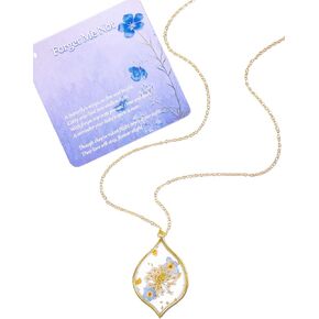 Miscarriage Necklace Gifts for Mothers, Forget Me Not Pressed Flower Bereavement Gift, Memorial Sympathy Jewelry for Women in Kuwait