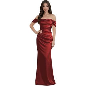 فستان حفلة موسيقية من الساتان سنوروز للنساء 2026 طويل حورية البحر قبالة الكتف مكشكش فستان رسمي للحفلات المسائية in Kuwait