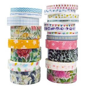 مجموعة شريط واشي 20 لفة، شريط واشي زهري للتدوين اليومي، مقاسات متنوعة (زهري ب) in Kuwait