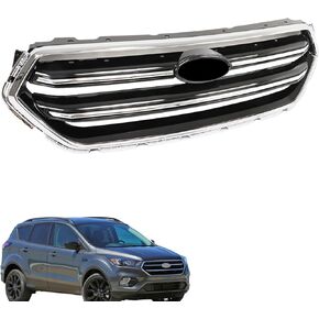 labwork Front Bumper Grille Upper Glossy Black Mesh with Chrome Molding Trim Frame Replacement for Escape 2017-2019 GJ5Z8200C in Kuwait