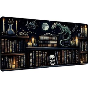 Witches Potions and Books Gaming Mouse Pad 35.4 x 15.7 Inches with Non-Slip Rubber Base, Smooth Cloth Surface Desk Keyboard Mat for Computer, PC, Laptop, Desktop in Saudi Arabia