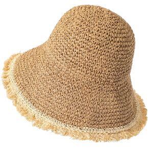 Beach Hats for Women - Straw Bucket Hats for Women, Packable Sun Hat Womens with Chin Strap, UPF 50+ Summer Protection in Kuwait