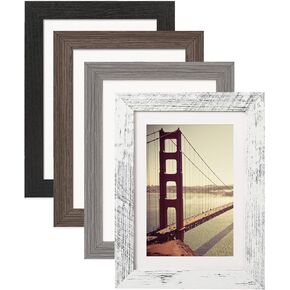 إطار صورة BAIJIALI مقاس 4x6 بنمط خشبي بني مع زجاج شبكي عالي الدقة، وعرض الصور 3.5x5 مع حصيرة أو 4x6 بدون حصيرة، وأشكال أفقية ورأسية للتركيب على الحائط والطاولة، 4 عبوات in Kuwait