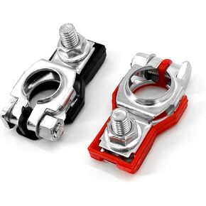 Battery Terminal Connectors for N-issan, Positive & Negative Top Post Battery Cable Ends with Plastic Bottoms Fit for Maxima Rogue Murano Sentra Replace 243407F000 243407F001 24340-7F000 (2PCS in Kuwait