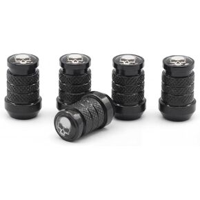 Tire Valve Stem Caps 5 Pack - Aluminum Alloy, Corrosion Resistant, Leak-Proof, Universal Fit for Cars, Trucks, Motorcycles, and Bikes - Includes 1 Extra Spare (Black) in Saudi Arabia