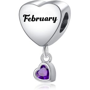 TCHYUN Monthlyly Flower Heart Charm 12 Birthstone Bead Compatible with Pandora Bracelet Necklace Birthday Gift for Her in Kuwait