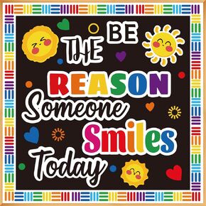 Welcome Back to School Bulletin Board Decorations, Bulletin Board Decor Sets for Smiley Face Classroom Decor, Boho Theme Back to School Decorations for Classroom(Be The Reason Someone Smiles Today) in Saudi Arabia