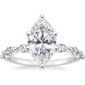 2 CT Marquise Cut Moissanite Engagement Rings for Women | Solitaire Wedding Bridal Ring | Handmade Diamond Jewelry | Anniversary Ring for Her/Gifts in Kuwait