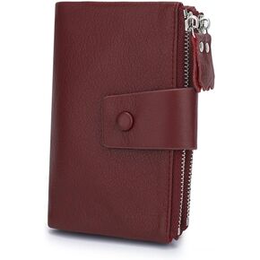 Large Capacity Genuine Leather Short Wallet for Women, Fashion Clutch with Wrist Strap in Saudi Arabia