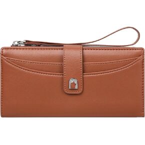 Womens Wallet Bifold Long Card Holder Vegan Leather with Zipper Pocket in Kuwait