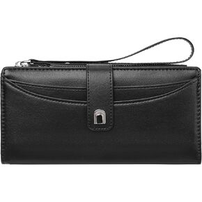 Womens Wallet Bifold Long Card Holder Vegan Leather with Zipper Pocket in Saudi Arabia