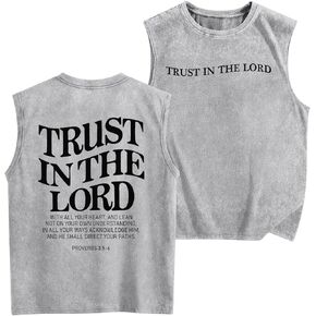 Boys Christian Tank Tops Trust in The Lord Gods Jesus Faith Religious Shirts Kids Bible Verse Graphic Sleeveless Tee in Kuwait