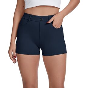 VIMPEP Women’s Classic Skinny Yoga Dress Shorts, High Waisted Stretchy Business Casual Shorts with 4 Pockets 607 in Kuwait