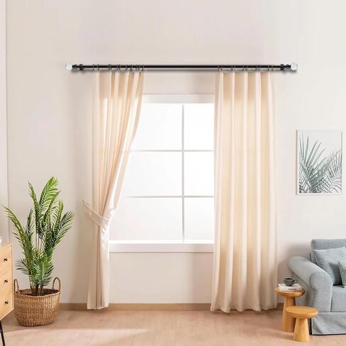 قضيب ستارة فاخر من Iron Home™ مقاس 32-207 بوصة، معدن شديد التحمل مقاس 1 بوصة، تشطيب أسود مع تشطيبات كريستالية، قابل للتعديل للنوافذ الصغيرة إلى الكبيرة، والأبواب المنزلقة وستائر الفناء in Saudi Arabia