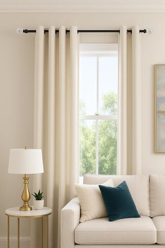 قضيب ستارة فاخر من Iron Home™ مقاس 32-207 بوصة، معدن شديد التحمل مقاس 1 بوصة، تشطيب أسود مع تشطيبات كريستالية، قابل للتعديل للنوافذ الصغيرة إلى الكبيرة، والأبواب المنزلقة وستائر الفناء in Saudi Arabia