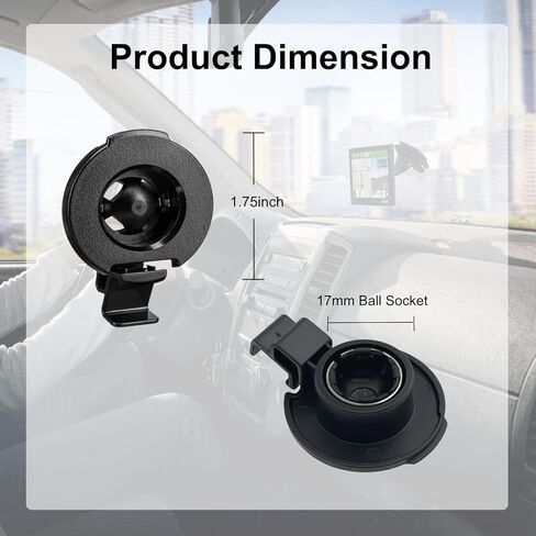 حامل بديل متوافق مع مشبك حامل GPS مكون من قطعتين لـ Garmin DriveSmart 50 51 61 65 70 76، Drive 51 55 60 61، Nüvi، RV، Dēzl 570 580، سلسلة DriveTrack - حامل كروي 17 مم in Kuwait