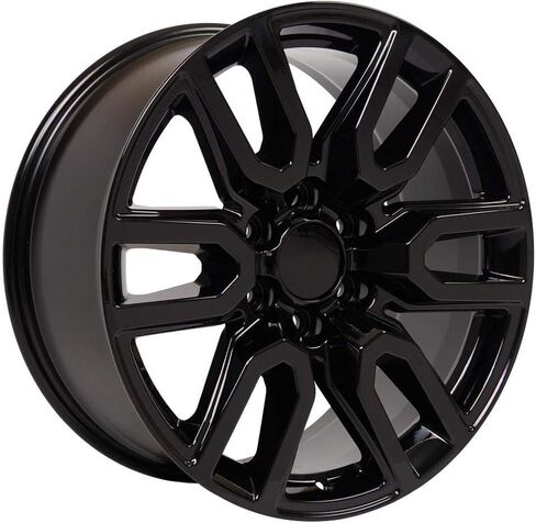 إطارات وإطارات OE Wheels CV36 مقاس 20 بوصة تناسب طراز Sierra 1500 6x139.7 20x9 أسود لامع - هولاندر 5914 - TS-37 AT 275/55-20 (مجموعة من 4) in Saudi Arabia
