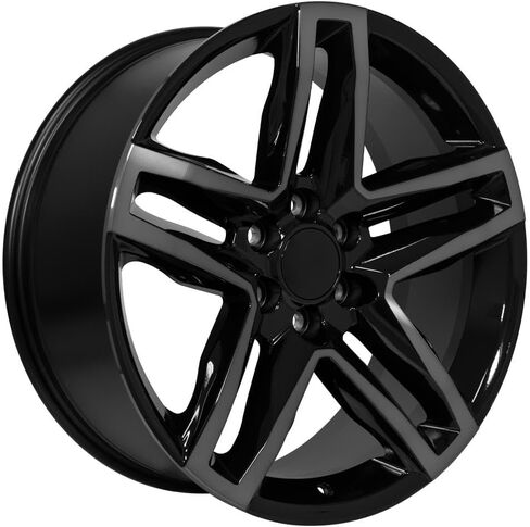 OE Wheels CV34 22 Inch Rims and Tires Fit Silverado 1500 Trail Boss Style 6x139.7 22x9 Gloss Black Machined with Tinted Clear - Hollander 5911 - TS-37 AT 285/45-22 (Set of 4) in Saudi Arabia