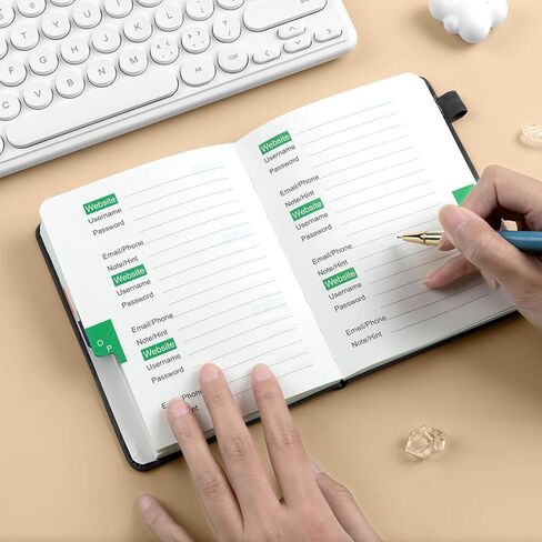 Black Password Book with Colorful Alphabetical Tabs, Password Books for Seniors, for Computer and Internet Address Website Login in Saudi Arabia