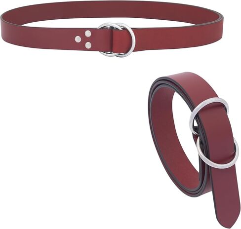 حزام بحلقة جلدية للرجال من العصور الوسطى - إكسسوار إعادة تمثيل فارس عصر النهضة مع إبزيم مطلي بالنيكل in Kuwait