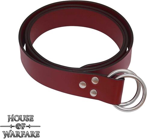 حزام بحلقة جلدية للرجال من العصور الوسطى - إكسسوار إعادة تمثيل فارس عصر النهضة مع إبزيم مطلي بالنيكل in Kuwait