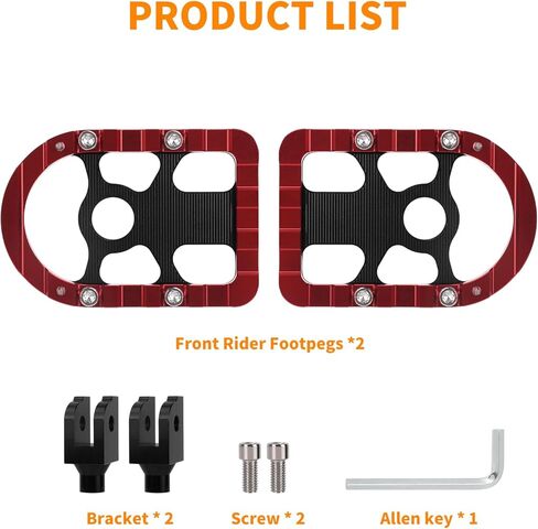 Front Rider Footpegs Rests CNC Aluminum Fit For Harley Street Bob FXBB, FXBBS, Low Rider FXLR, FXLRS, Sport Glide FLSB, Breakout FXBR, FXBRS, FXST 2018-later Red in Saudi Arabia