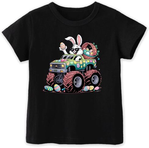 Easter Shirt for Toddly Boy Girls Kids, Happy Bunny Toddler T-Shirt, Spring Egg Hunt Kids Tee, 2-6T in Saudi Arabia