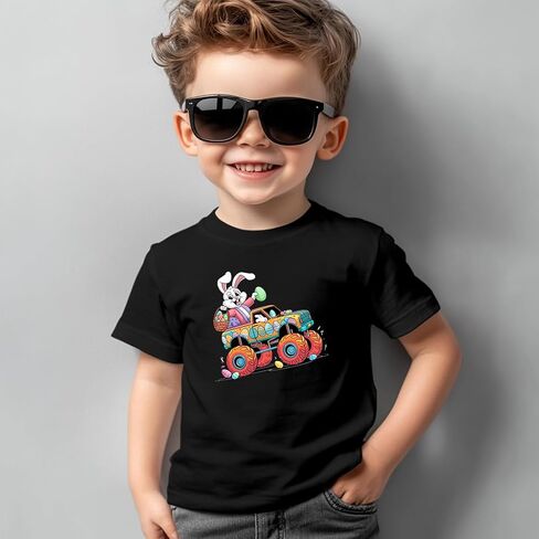 Easter Shirt for Toddly Boy Girls Kids, Happy Bunny Toddler T-Shirt, Spring Egg Hunt Kids Tee, 2-6T in Saudi Arabia