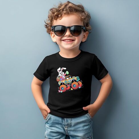 Easter Shirt for Toddly Boy Girls Kids, Happy Bunny Toddler T-Shirt, Spring Egg Hunt Kids Tee, 2-6T in Saudi Arabia