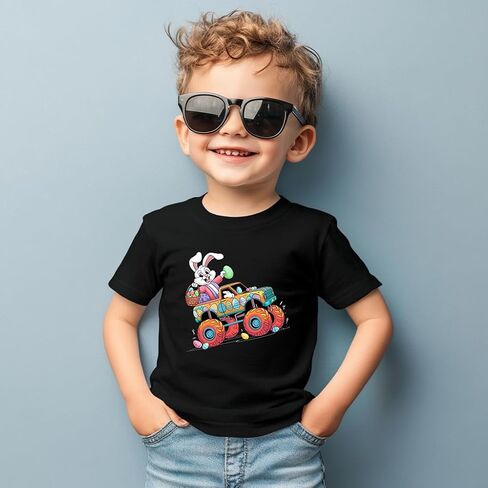 Easter Shirt for Toddly Boy Girls Kids, Happy Bunny Toddler T-Shirt, Spring Egg Hunt Kids Tee, 2-6T in Saudi Arabia