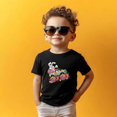 Easter Shirt for Toddly Boy Girls Kids, Happy Bunny Toddler T-Shirt, Spring Egg Hunt Kids Tee, 2-6T in Saudi Arabia