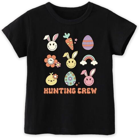 Easter Shirt for Toddly Boy Girls Kids, Happy Bunny Toddler T-Shirt, Spring Egg Hunt Kids Tee, 2-6T in Saudi Arabia