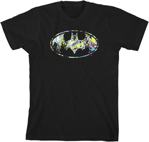 Batman Graphic Symbol Boys' Black Short-Sleeve T-Shirt Toddler Boy to Youth Boy in Saudi Arabia