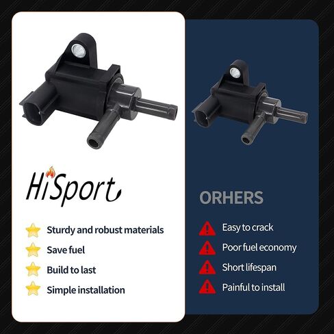 HiSport Vapor Canister Purge Solenoid Valve - Compatible with Toyota 4Runner 2003 2004 2005 2006 2007 2008 2009 2010 FJ Cruiser 2007 2008 2009 Tacoma 2005-2014 Tundra 2005 2006 2007-2010#90910-12262 in Saudi Arabia