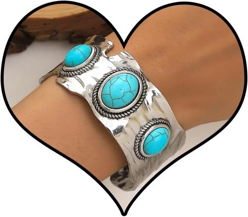 الأساور الغربية للنساء الفيروز مطرز الأساور أساور رعاة البقر راعية البقر أساور الصبار الطبقات أساور بوهو الغربية البلاد حفلة موسيقية الزي الملحقات in Kuwait