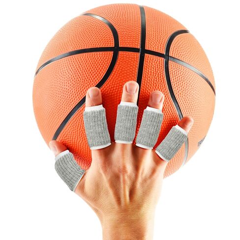 uxcell 10pcs Finger Protectors Splints, Compression Finger Sleeves Thumb Brace for Trigger Finger, Elastic Covers for Basketball, Breathable Finger Supporter 2.2" x 1" in Saudi Arabia