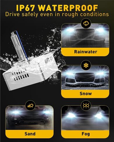 Fit for Chevrolet 2016-2018 Chevy Silverado 1500 LT LTZ LS WT 2018-2021 Equinox 2018 2019 2020 2021 GMC Terrain Xenon HID Light, D5S HID Headlight Bulbs, High Low Beam, 8000K Ice Blue White, Pack of 2 in Saudi Arabia