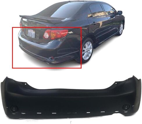 FitParts Compatible With Rear Bumper Cover 2009-2010 Toyota Corolla S XRS Sedan 09-10. New, Primed and Ready for Paint. TO1100265 5215902964 in Saudi Arabia